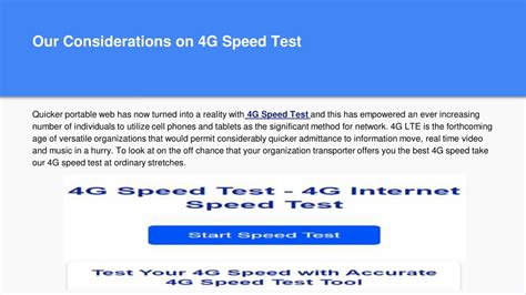 PPT - 4G Speed Test PowerPoint Presentation, free download - ID:11722851