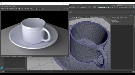 Tea Cup Modeling Using Revolve Combine Bridge Autodesk Maya Youtube