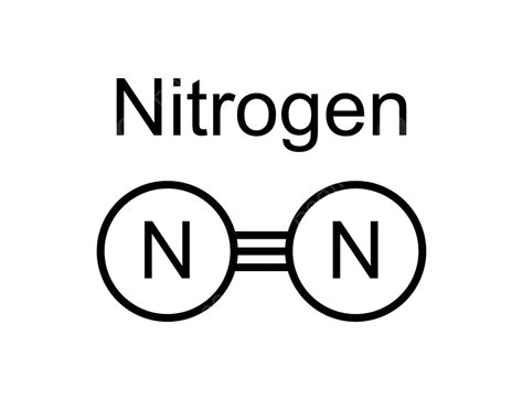 Illustration Of Nitrogen N2 Molecules Molecular Model Featuring A