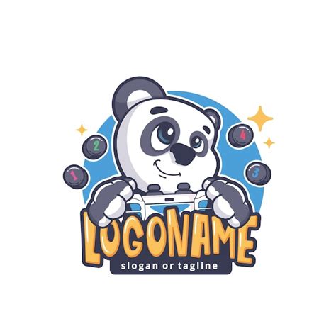 Création de logo de personnage de dessin animé de mascotte de panda de