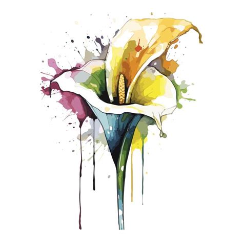 Premium Psd Calla Lily Watercolor Tshirt Design Graphic Illustration