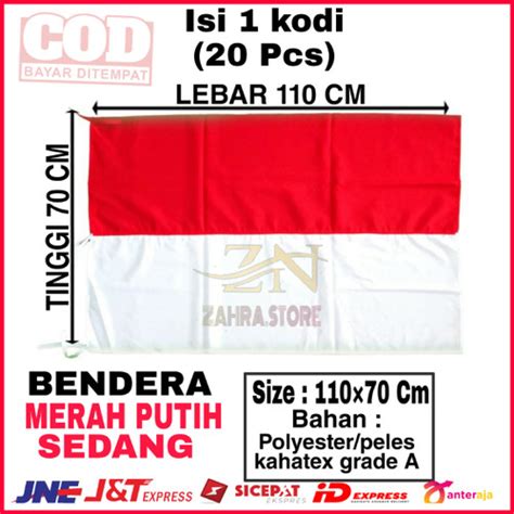 Jual Bendera Merah Putih Sedang Isi 1 Kodi 20 Pcs Kab Garut Kzn