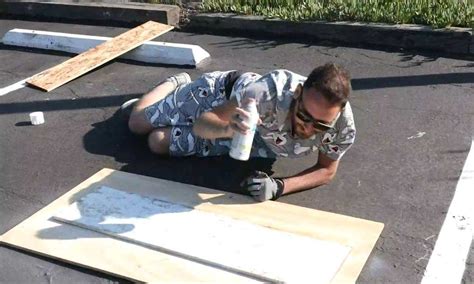 Jackson Pollock Laying Down The First Layer Of His Famous Painting