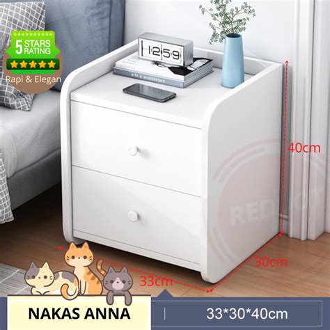 Jual Meja Nakas Putih Kamar Tidur Mody Minimalis Bedside Table