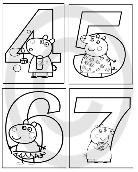 Peppa Pig 37 Page Alphabet And Number Colouring Pages Ideal Etsy