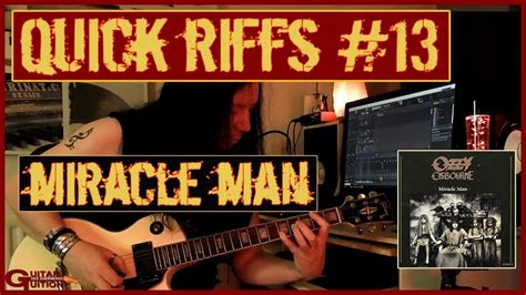 Ozzy Zakk Wylde Miracle Man Main Riff Lesson Youtube