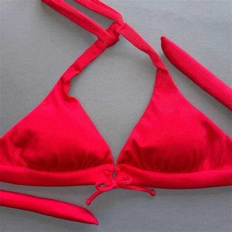 Bikini Topacio Paty Rojo Textura Corduroy Bikinis Y Ropas De Ba O