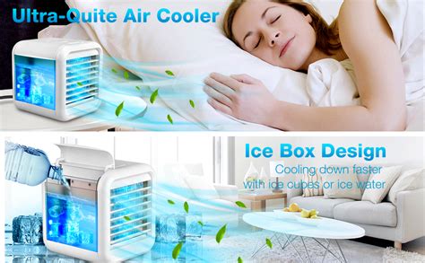 Mini Portable Air Coolerpersonal Space Cooler Easy To Fill Water And Mood Led Light And