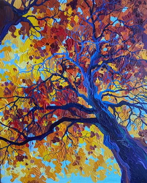 Trees Anastasia Trusova In 2024 Autumn Painting Autumn Art Tree Art