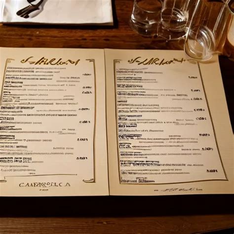 The Menu Of A Michelin Star Italian Restaurant Named Stable Diffusion