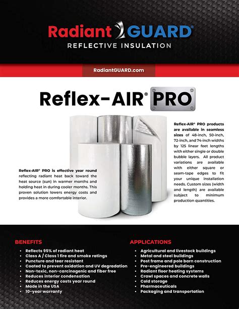 Reflective Insulation Bubble Radiantguard Reflex Air Pro White Single