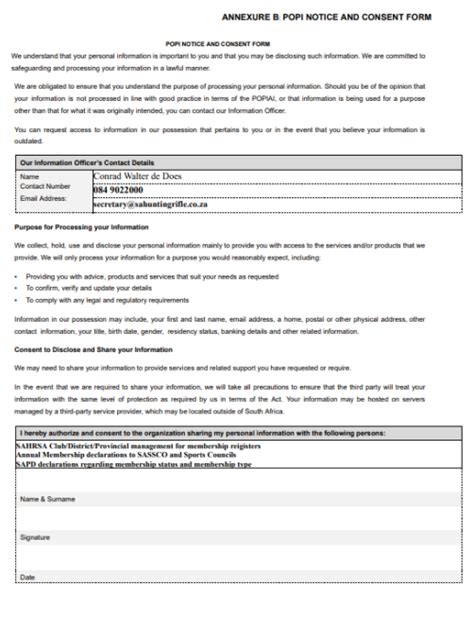 Popia Document Popia Document Sa Hunting Rifle