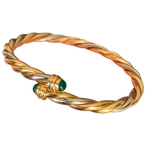 Cartier Tri Color Gold Trinity Rolling Bangle Bracelet At Stdibs