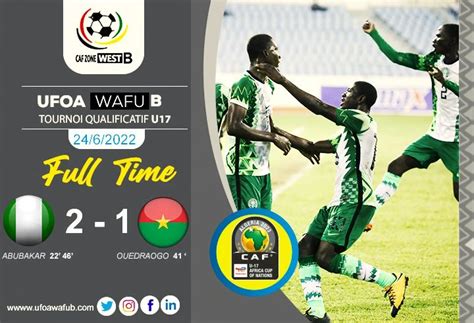 Tournoi UFOA B U17 Le Burkina Faso tombe devant le Nigéria ne finale