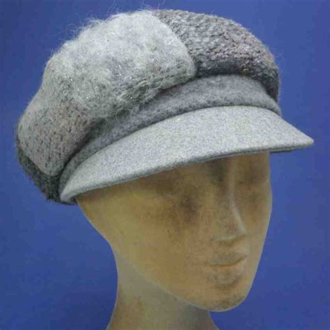 Casquette Gavroche Upcycling Gris En Laine Casquette Hiver Femme