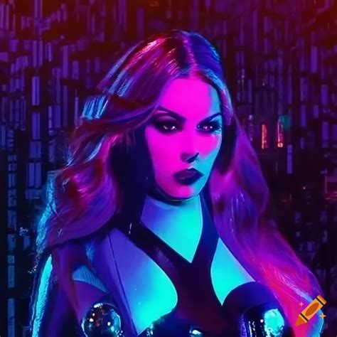 Futuristic Femme Fatale In A Cyberpunk Cityscape On Craiyon