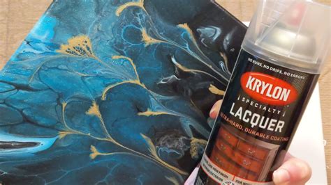 Testing Krylon Lacquer Spray To Seal Acrylic Pour Paintings Youtube