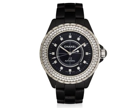 CHANEL 'J12' DIAMOND SET BLACK CERAMIC WATCH, | Christie’s