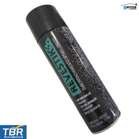 Borracha Líquida Spray Impermeabilizante Preto Revestik 400ml TBR