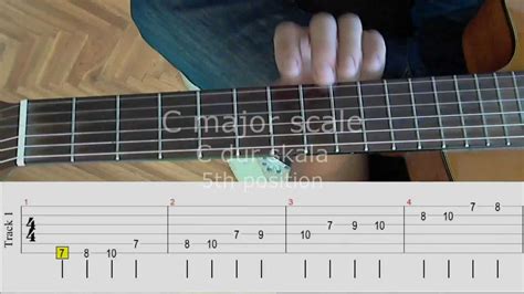 C Major Scale C Dur Skala 5th Position Lesson By Yesiloveguitar