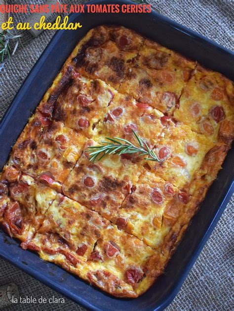 Quiche Sans Pâte Aux Tomates Cerises Et Au Cheddar