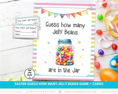 Guess How Many Jelly Beans Printable, Guessing Game Jar, Easter Church ...