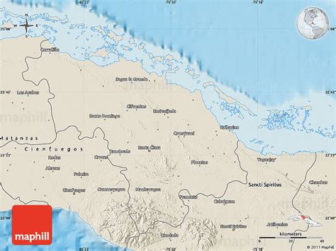 Shaded Relief Map of Villa Clara