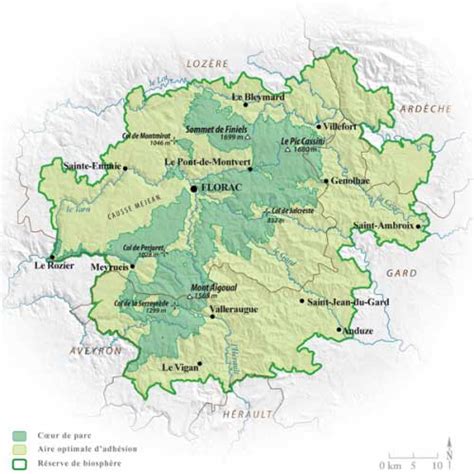 Parc national des Cévennes Voyage Carte Plan