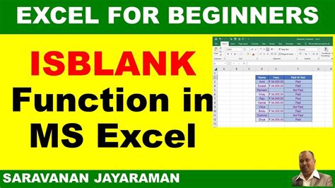 Isblank Function In Excel How To Use Isblank Excel Youtube