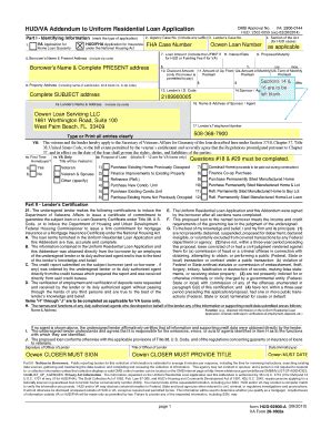 Fillable Online Hud Va Addendum To Uniform Residential Loan Application