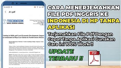 Cara Menerjemahkan File Pdf Bahasa Inggris Ke Indonesia Di Hp Android