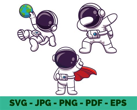 Cute Astronaut Svg Superhero Svg Kid Astronaut Svg Bundle Etsy