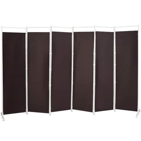 Costway Ft Brown Panel Room Divider Ghm Cf The Home Depot