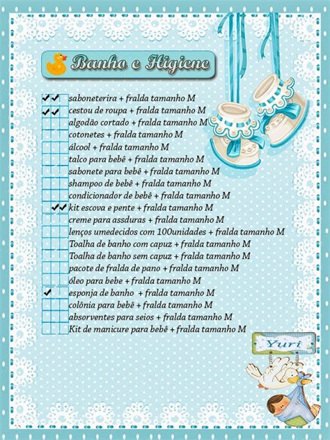 Croche E Arte Lista De Cha De Bebê Personalizada