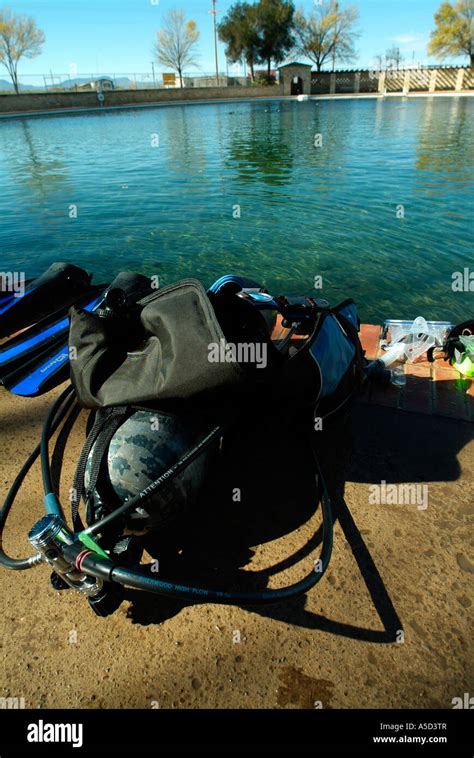 Diving gear in Balmorhea state park in Texas Stock Photo - Alamy