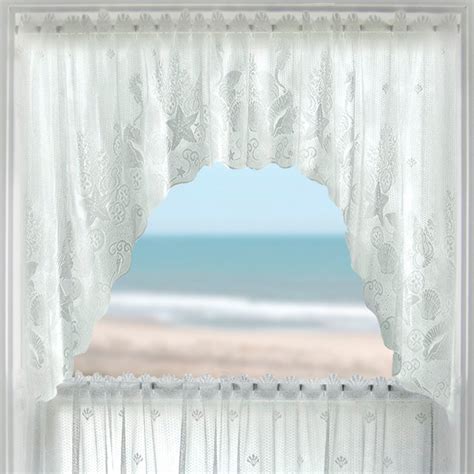 Seascape Lace Tier Window Treatment