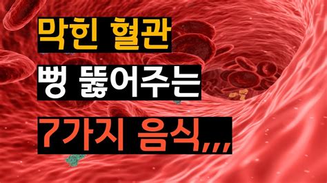 막힌 혈관 뚫어주는 혈관건강에 좋은 음식 7가지 Youtube