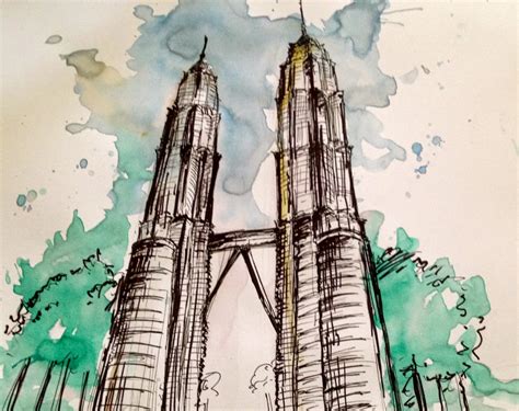 Twin Towers Sketch at PaintingValley.com | Explore collection of Twin ...