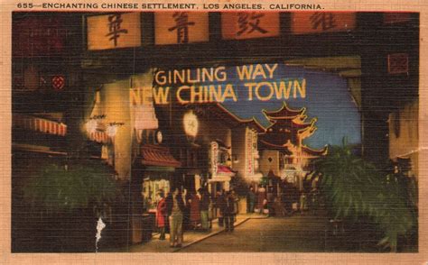 Vintage Postcard Enchanting Chinese Settlement China Town Los