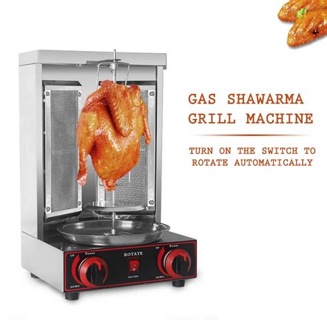 [buy] Itop Lpg Gas Vertical Shawarma Bbq Grill Two Infrared Burners Gas Doner Kebab Machine