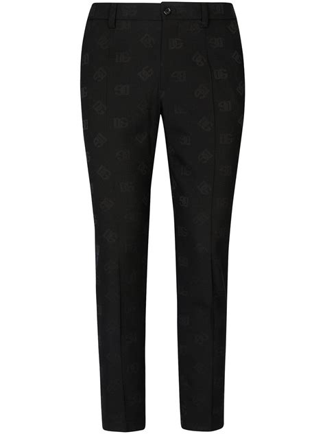 Dolce And Gabbana Monogram Jacquard Slim Trousers Farfetch