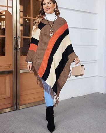 IN VOLAND Women S Shawl Wraps Knitted Shawl With Fringed Capelet V Neck