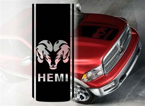 2009 2018 Dodge Ram Hemi Hood Vinyl Decal Sticker Racing Graphic Stripe Ebay