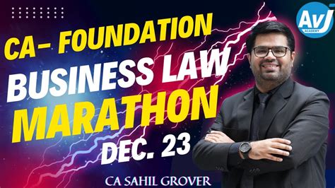 Ca Foundation Business Laws Marathon Revision For Dec Youtube