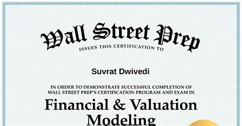 Wall Street Prep Certificate In Financial And Valuation Modeling