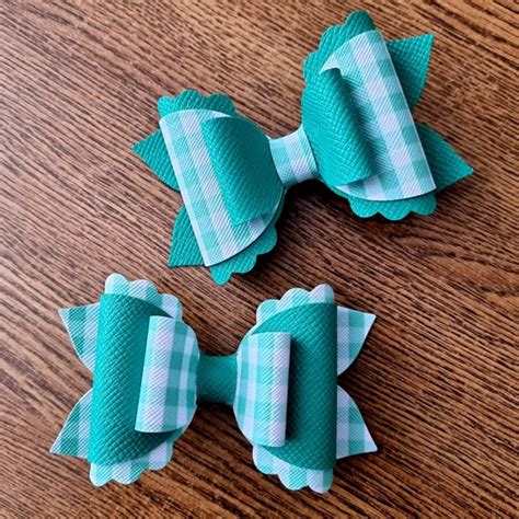 4 Inch Scalloped Double Overlay Loops Hair Bow Template And Etsy