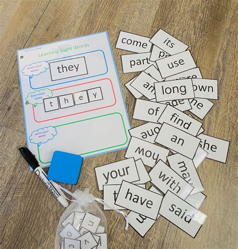 Sight Words Game Montessori Educational Homeschool Classroom Etsy