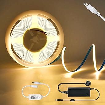 GEYUEYA Home COB LED Strip Lights 5M 3000K Warm White LED Strip Kit