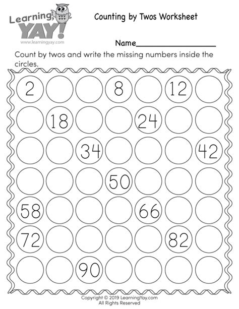 Skip Count By 2s Worksheet