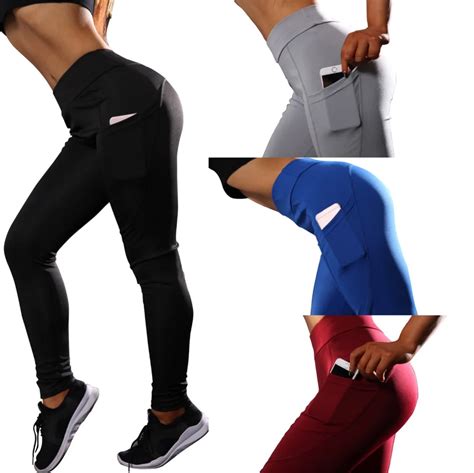 Damskie Legginsy Treningowe Z Kieszeni Push Up Odzie Sportowa Bez Szwu